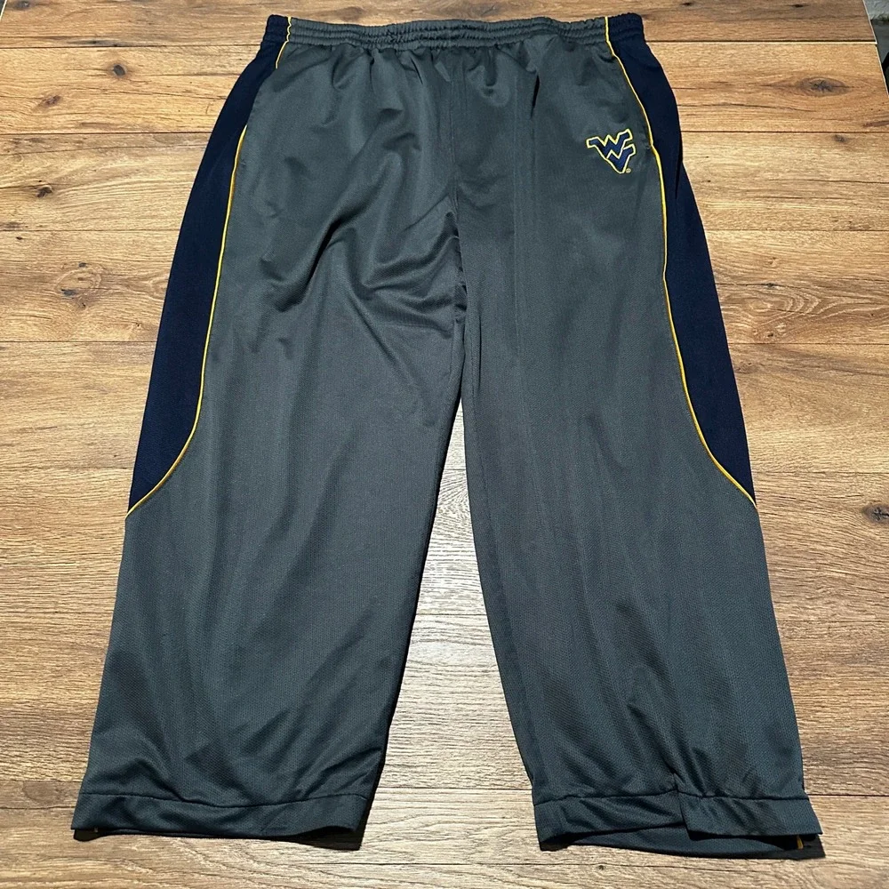 NCAA West Virginia Mountaineers Grey Navy Athletic Track Pants Mens 2XL